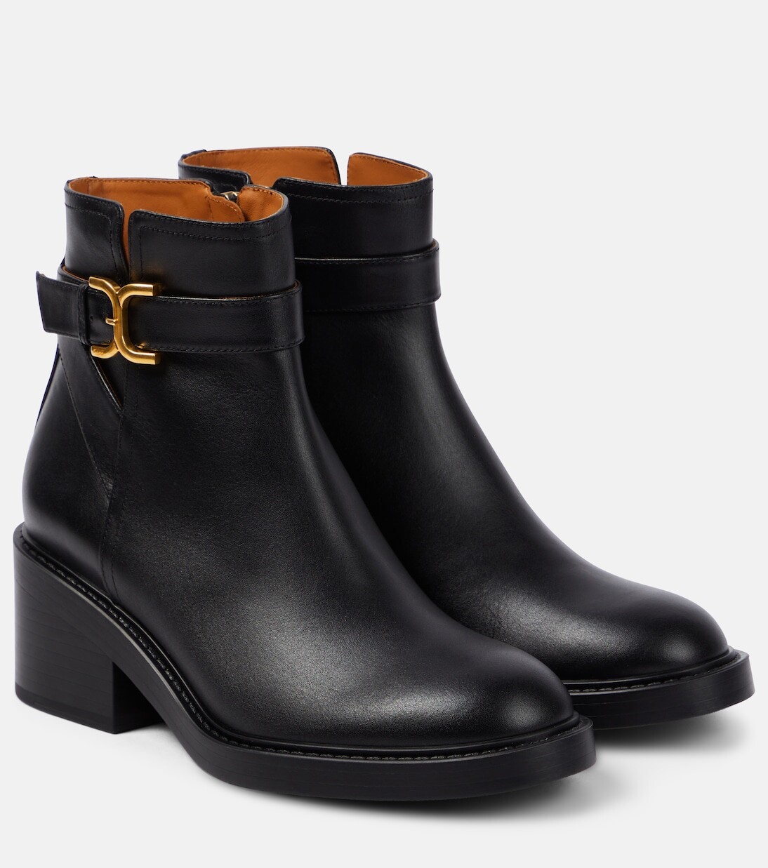 

Кожаные ботильоны marcie Chloé, черный