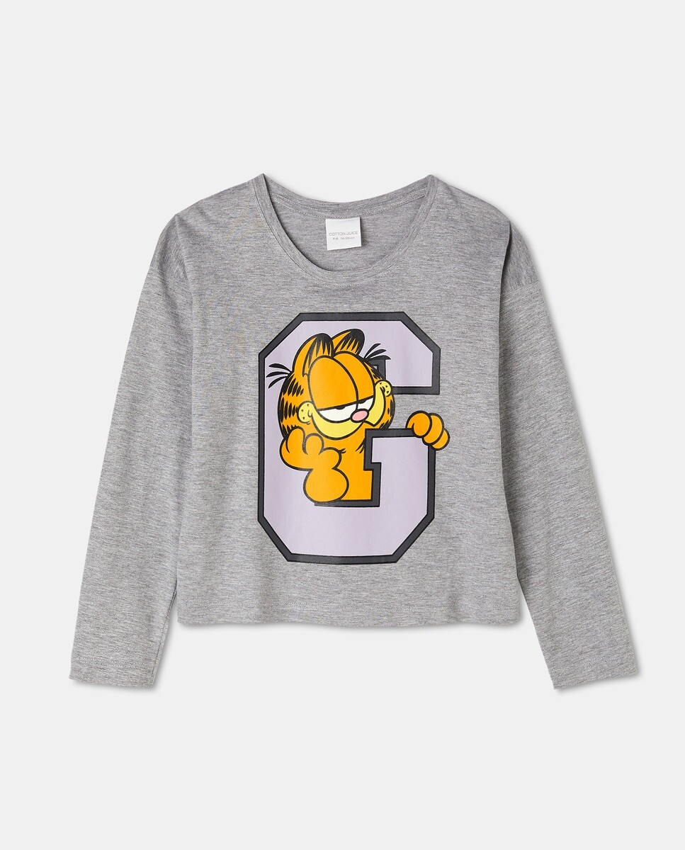 

Футболка с длинными рукавами университетской команды Garfield Cotton Juice, серый