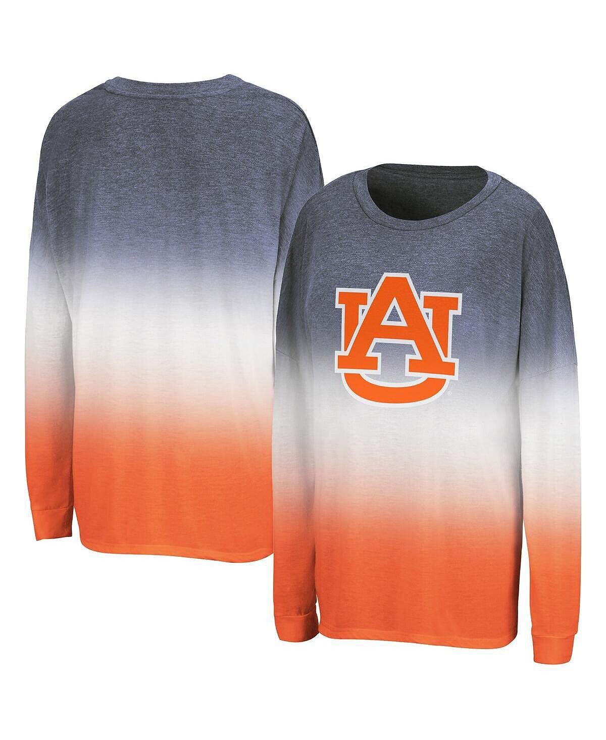 

Женская футболка Heather Navy, Heather Orange Auburn Tigers Winkle Dip-Dye с длинным рукавом Colosseum
