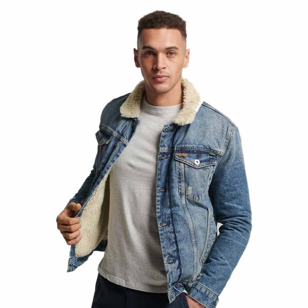 

Куртка Superdry Vintage Denim Sherpa, синий