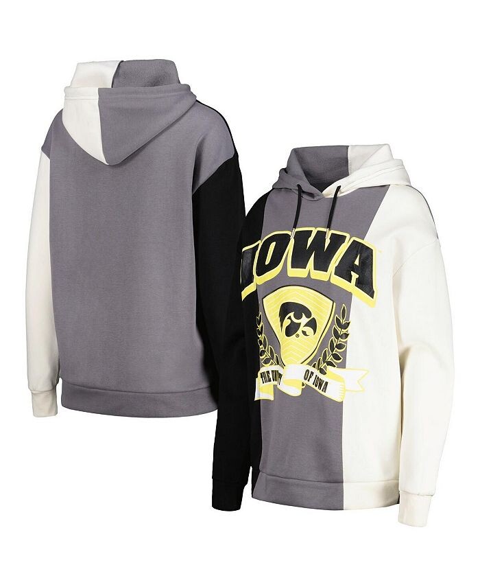 

Женский черный пуловер с капюшоном с цветными блоками Iowa Hawkeyes Hall of Fame Gameday Couture, черный