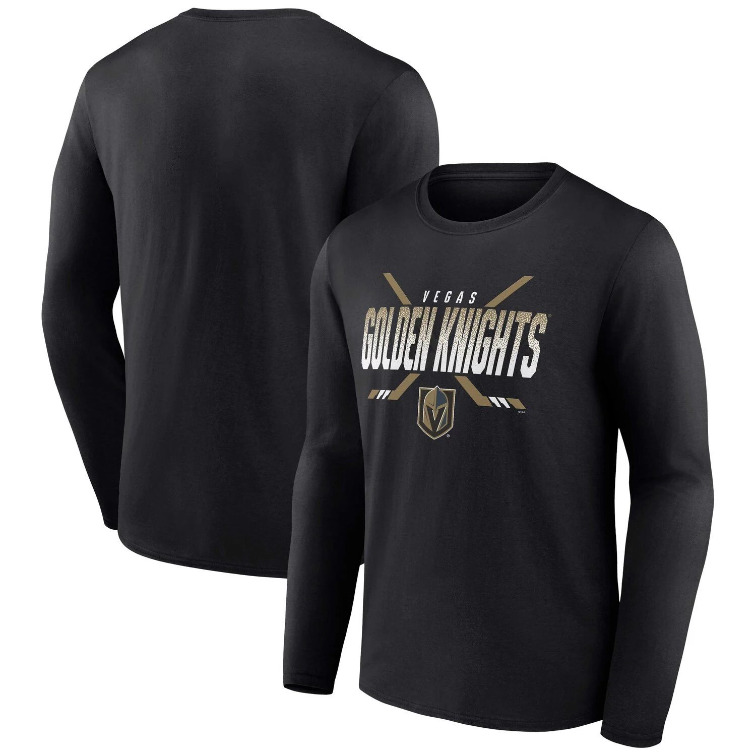 Мужская черная футболка с длинным рукавом с логотипом Fanatics Vegas Golden Knights Covert