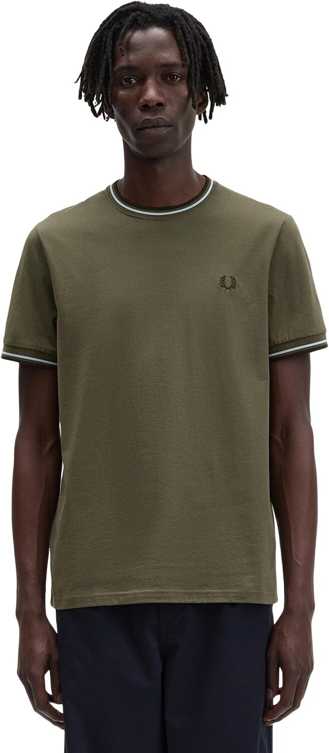 

Футболка с двойным наконечником Ringer Fred Perry, цвет Uniform Green