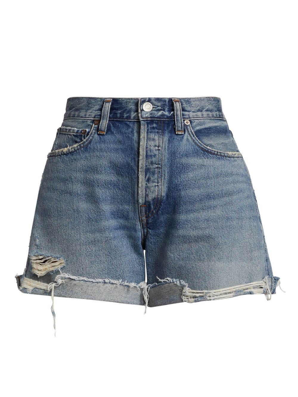 

Джинсовые шорты с высокой посадкой Parker Long Cuff AGOLDE