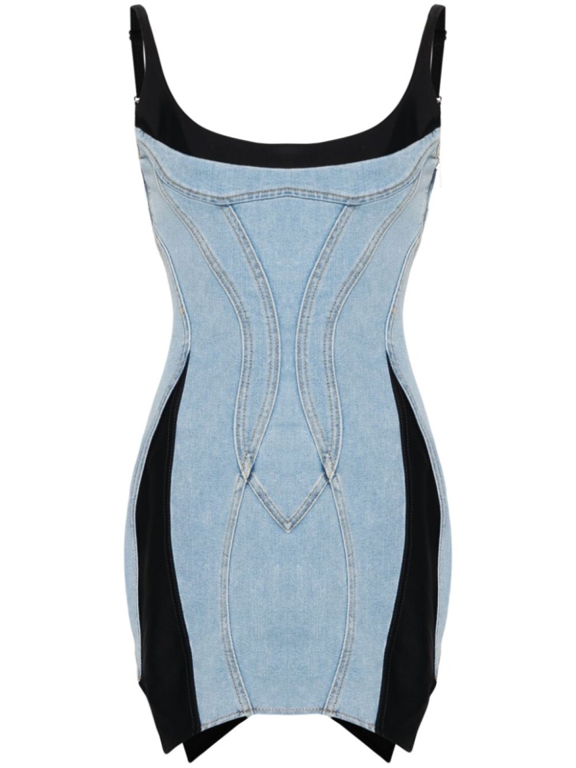 

Mugler платье с бюстье и вставками, синий
