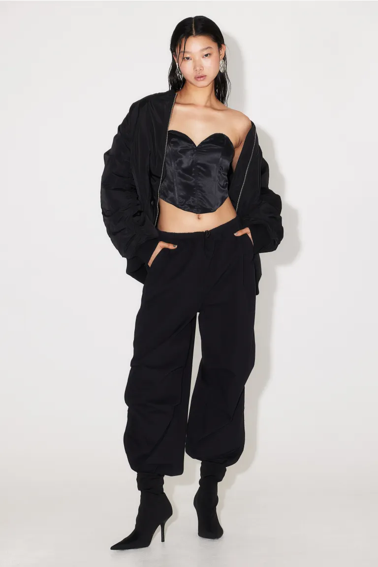 

Корсетный топ H&M, черный
