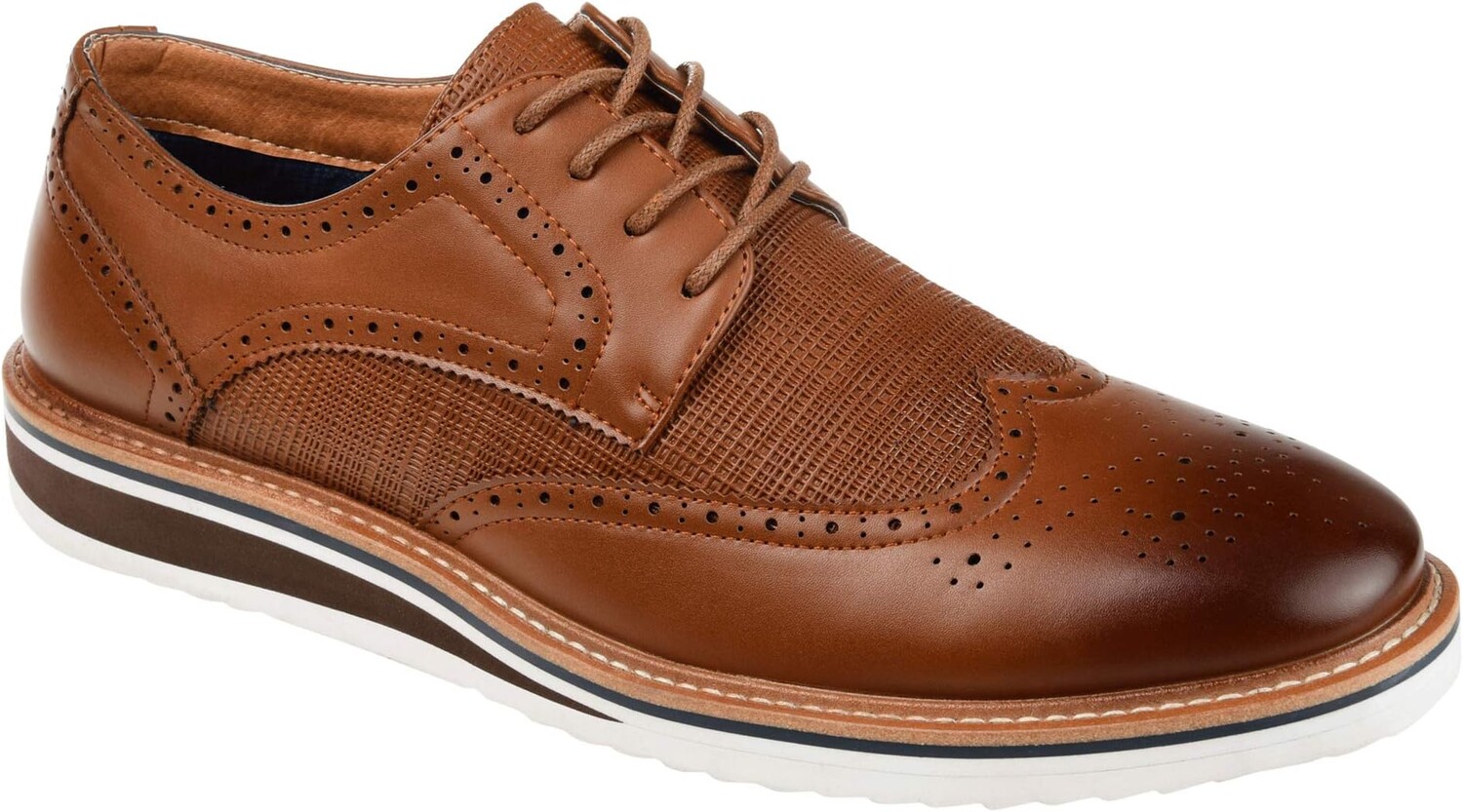

Оксфорды Warrick Wing Tip Derby Vance Co., цвет Brown Vegan Leather
