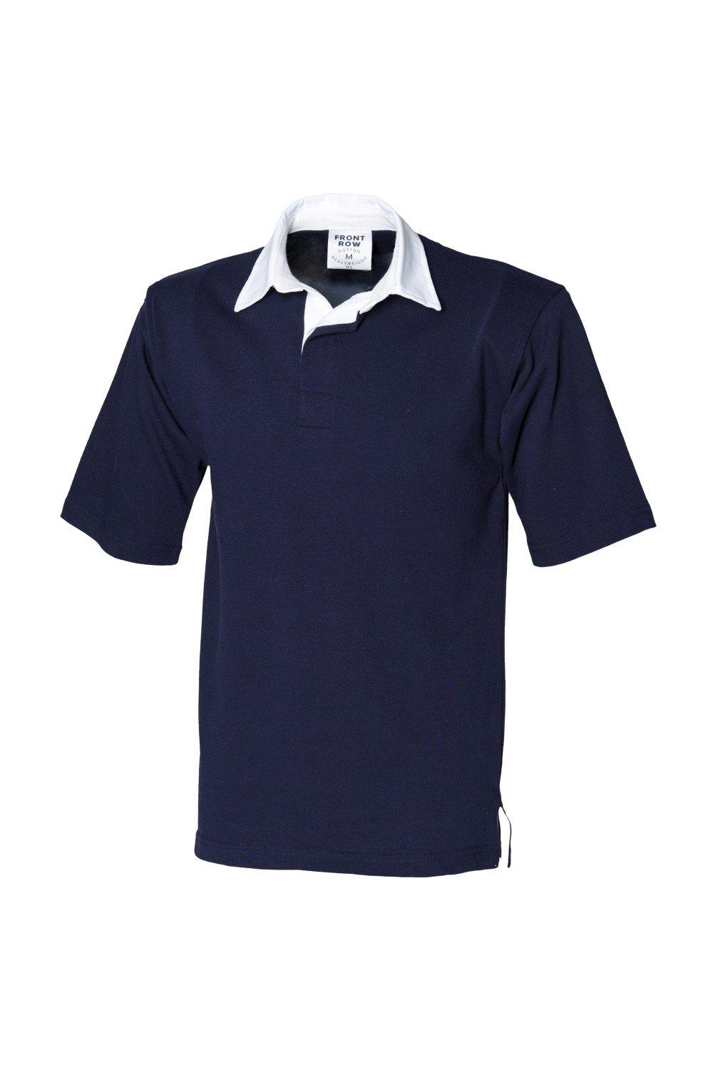 Спортивная рубашка-поло для регби с короткими рукавами Front Row, темно-синий