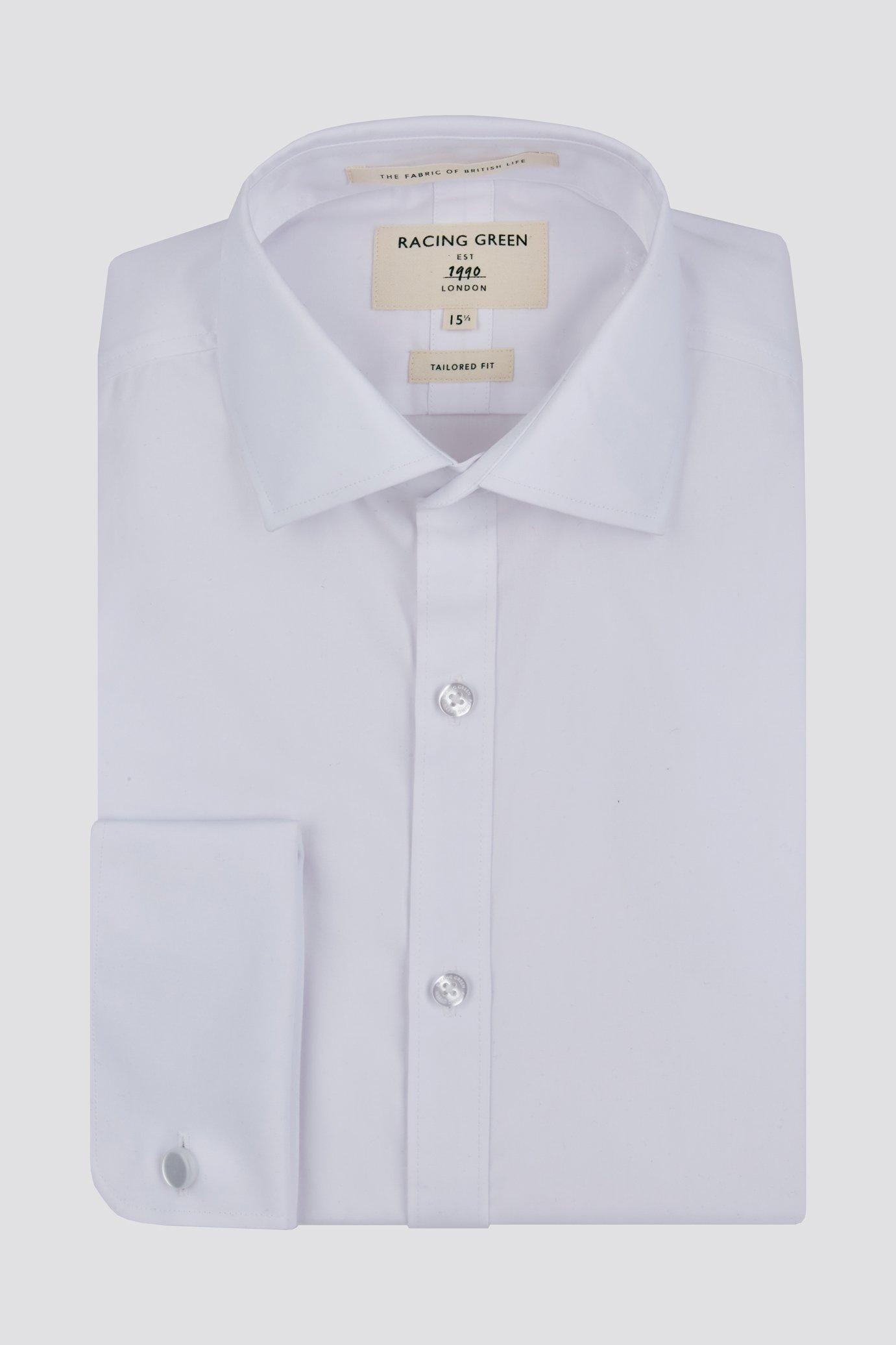 цена Рубашка приталенного кроя из поплина Racing Green, белый