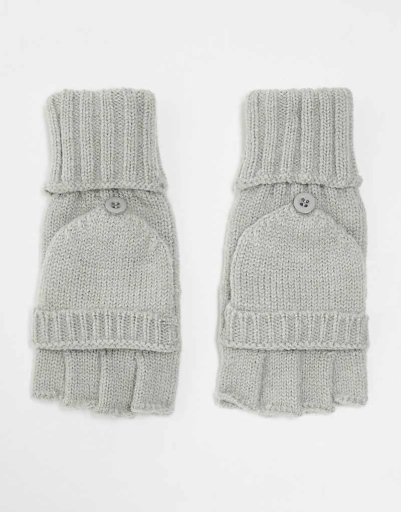 

Серые перчатки без пальцев и варежки My Accessories