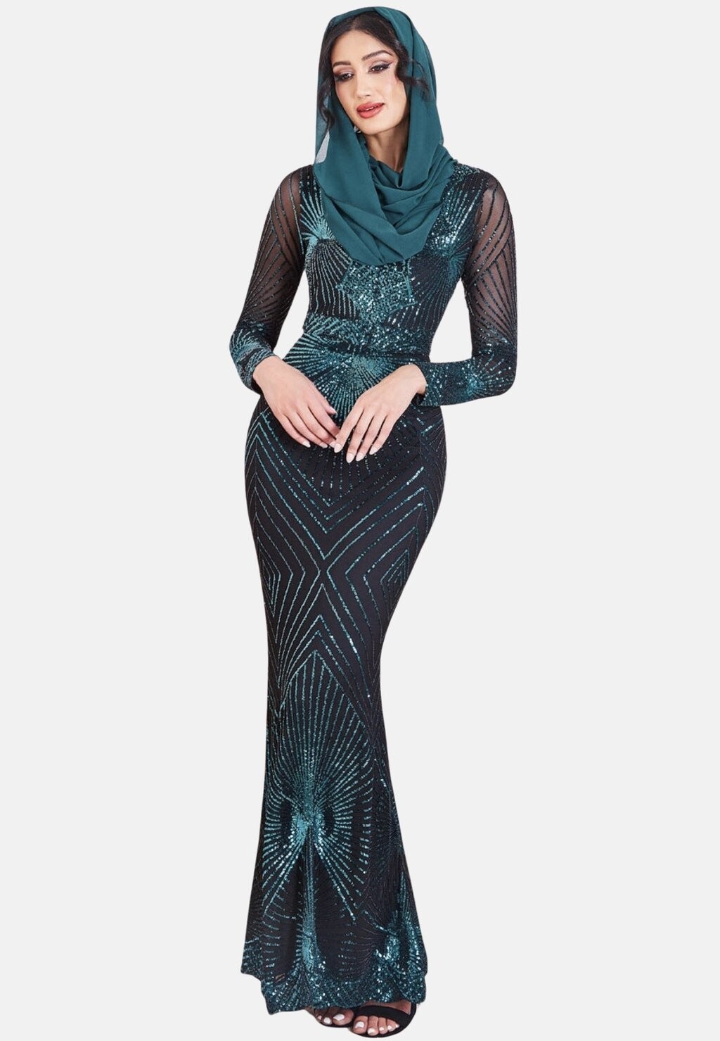 

Одежда для торжественных случаев STARBURST SEQUIN Goddiva, темно-зеленый