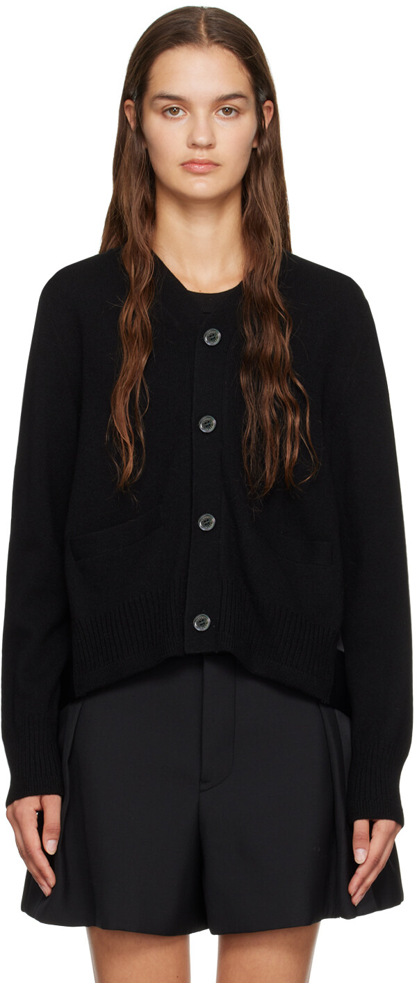 

Черный кардиган со складками sacai