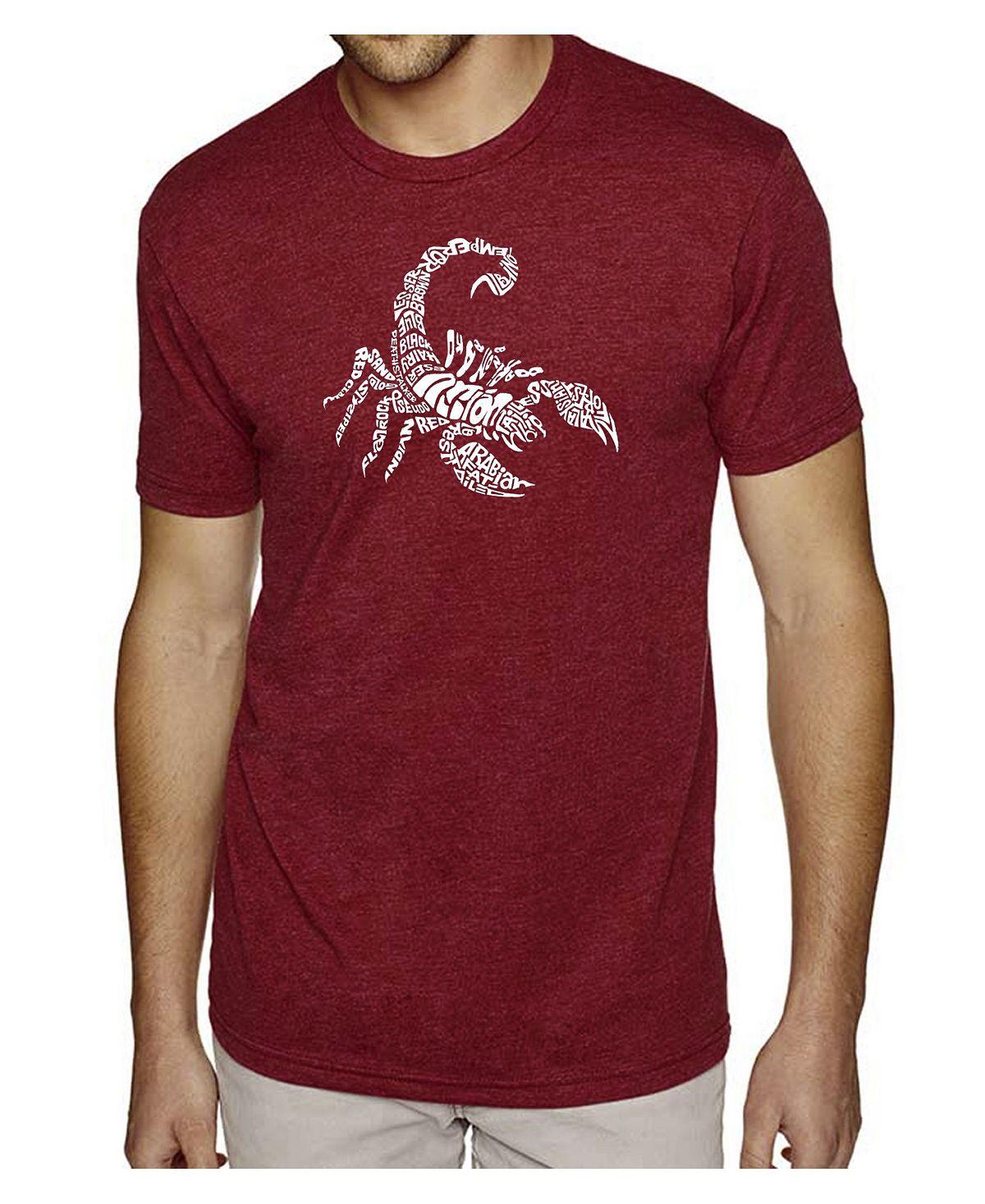 Мужская футболка премиум-класса Word Art — Виды скорпионов LA Pop Art