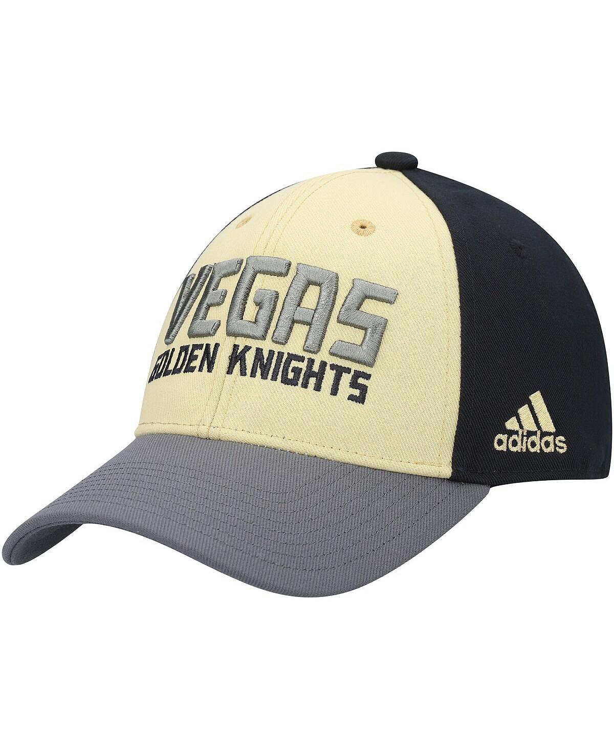 Мужская черная регулируемая кепка для раздевалки Vegas Golden Knights adidas