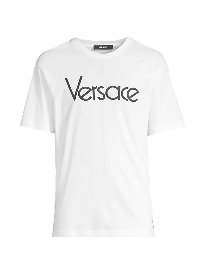 футболка с круглым вырезом и логотипом Versace, белый