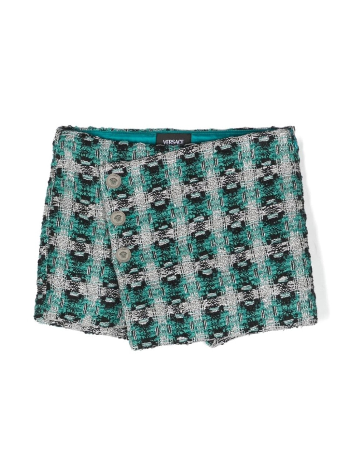 

Versace Kids твидовые шорты Medusa, зеленый