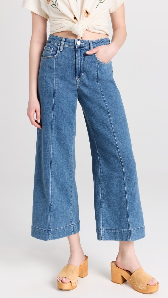

Джинсы L'AGENCE Houston Crop Seam Wide Leg