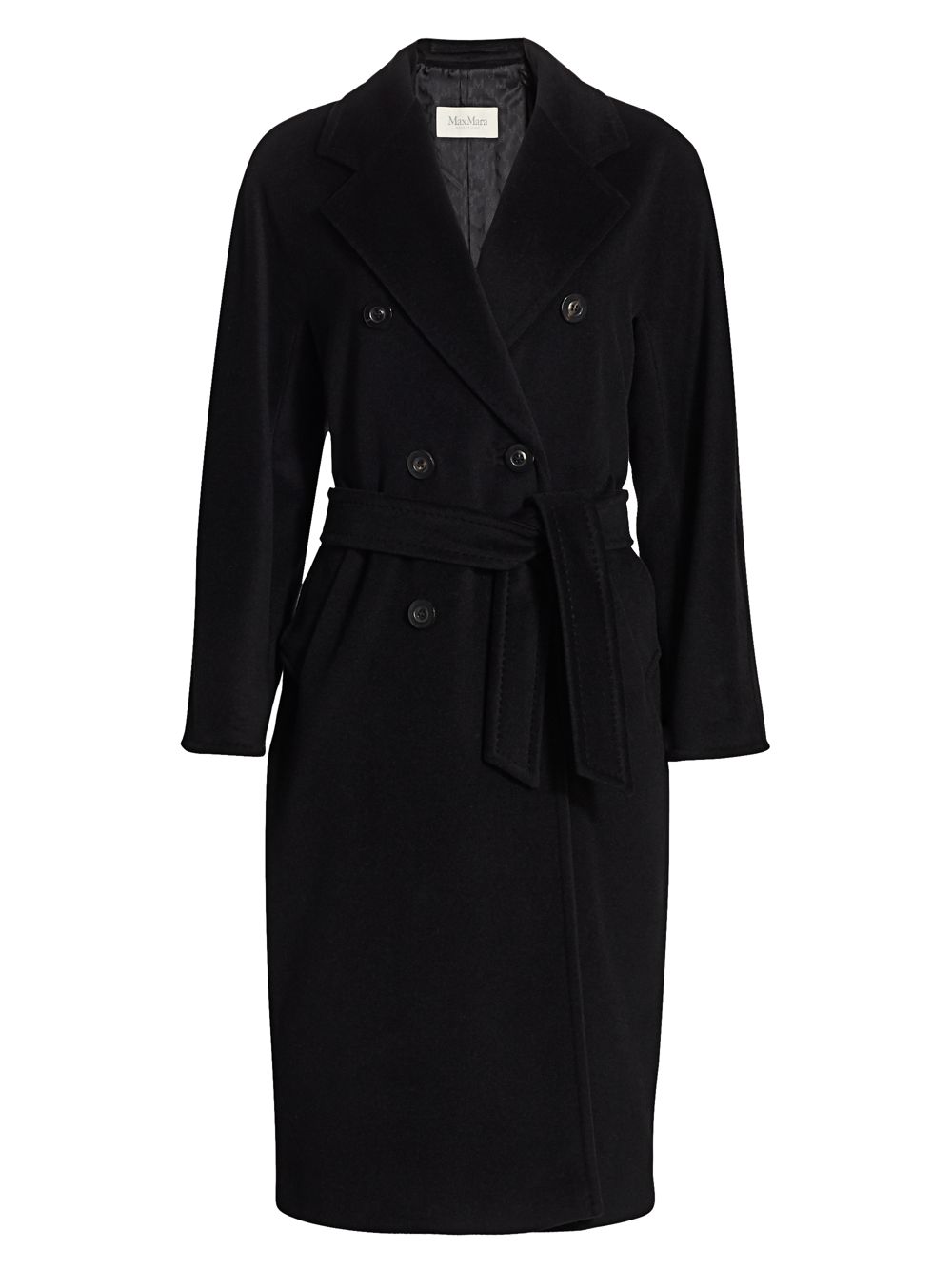 101801 Icon Madame Двубортное пальто из шерсти и кашемира Max Mara, черный