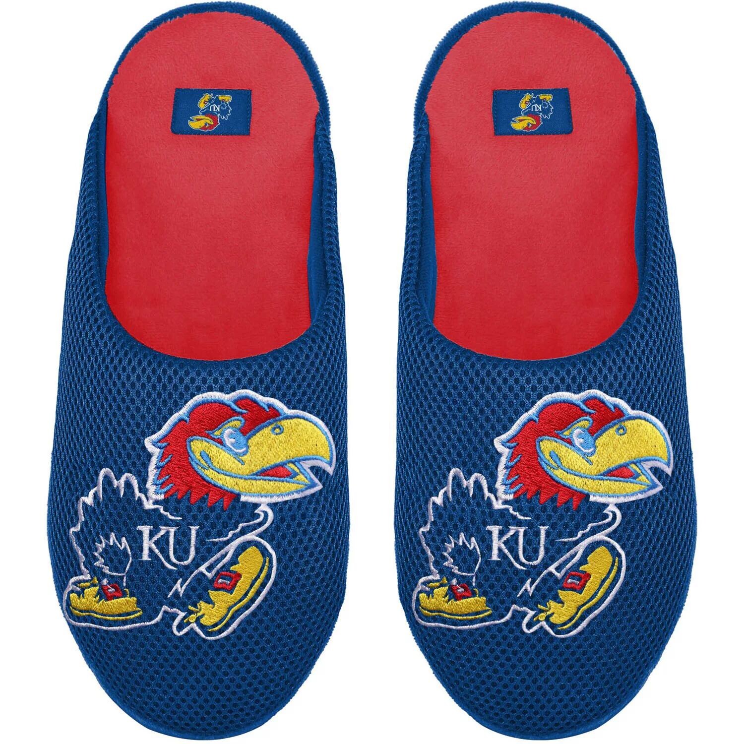 

Молодежные тапочки из сетки с цветными блоками и большим логотипом FOCO Kansas Jayhawks Unbranded