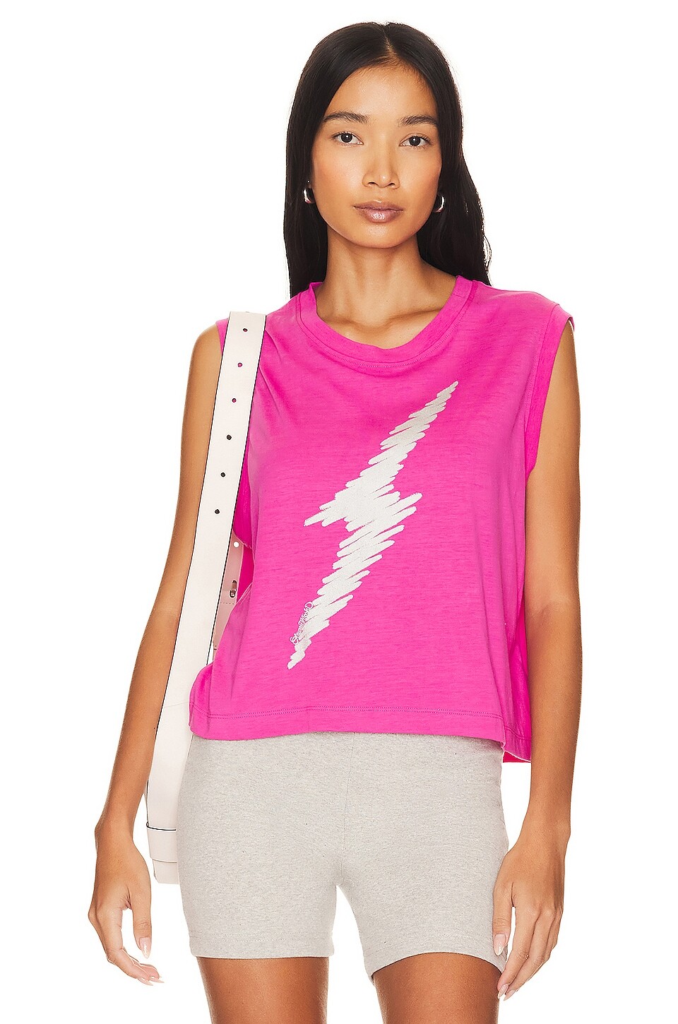 

Топ Lauren Moshi Alaya Scribble Lightning, цвет Bright Pink