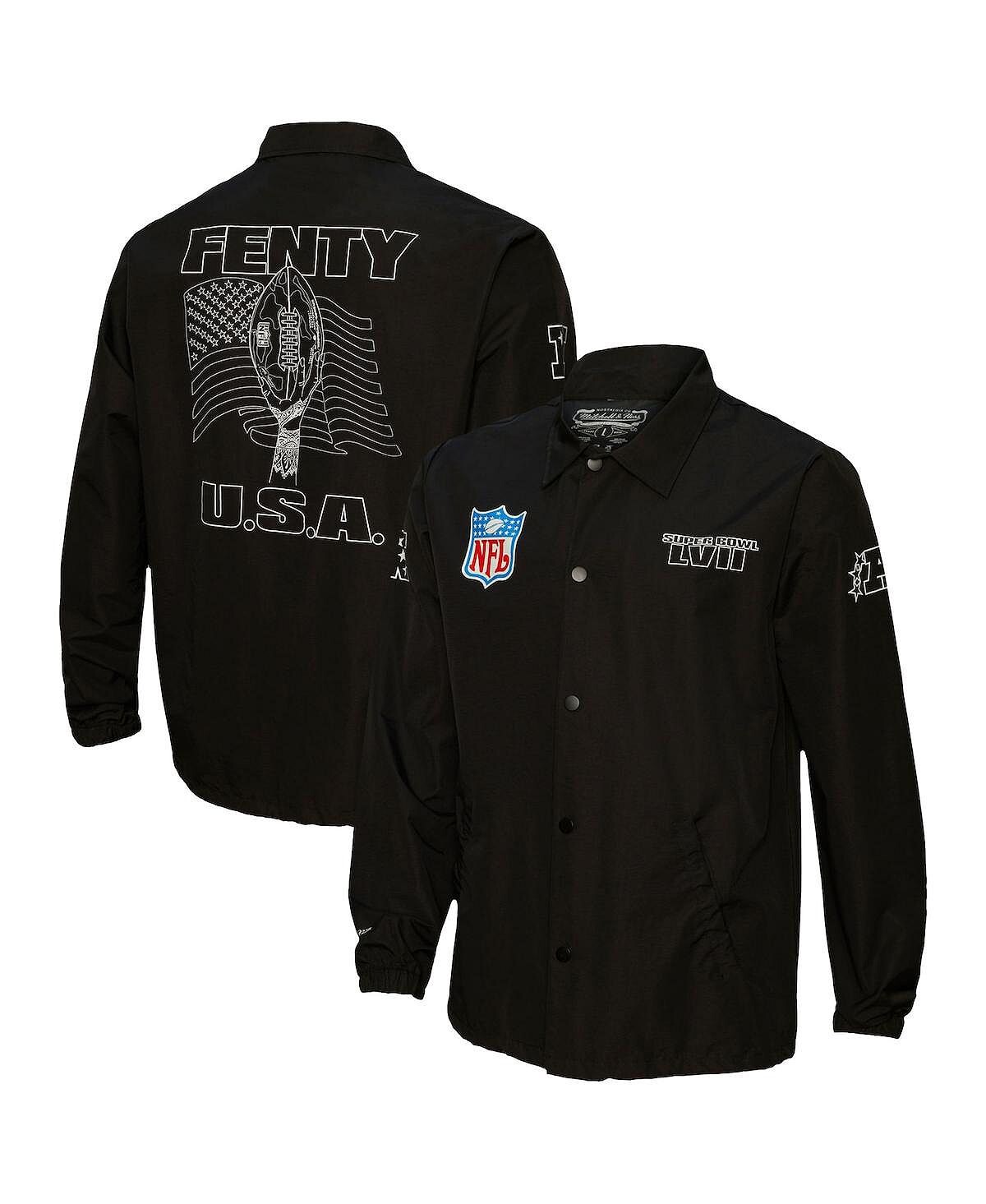 

Унисекс FENTY for Black Super Bowl LVII Тренерская куртка с полной застежкой Mitchell & Ness