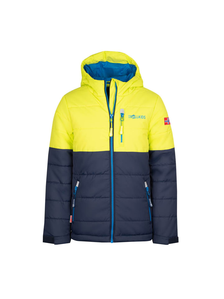 

Лыжная куртка Trollkids Hemsedal, цвет navy/lime