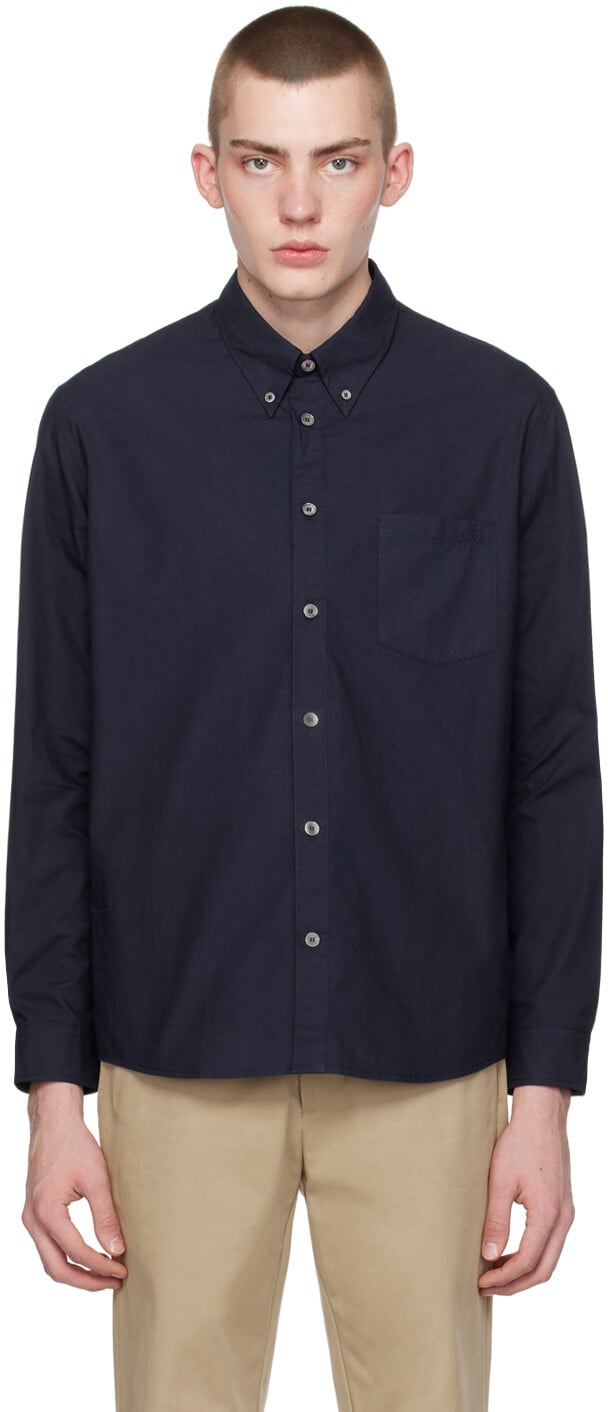 

Темно-синяя рубашка Edouard A.P.C., цвет Dark navy