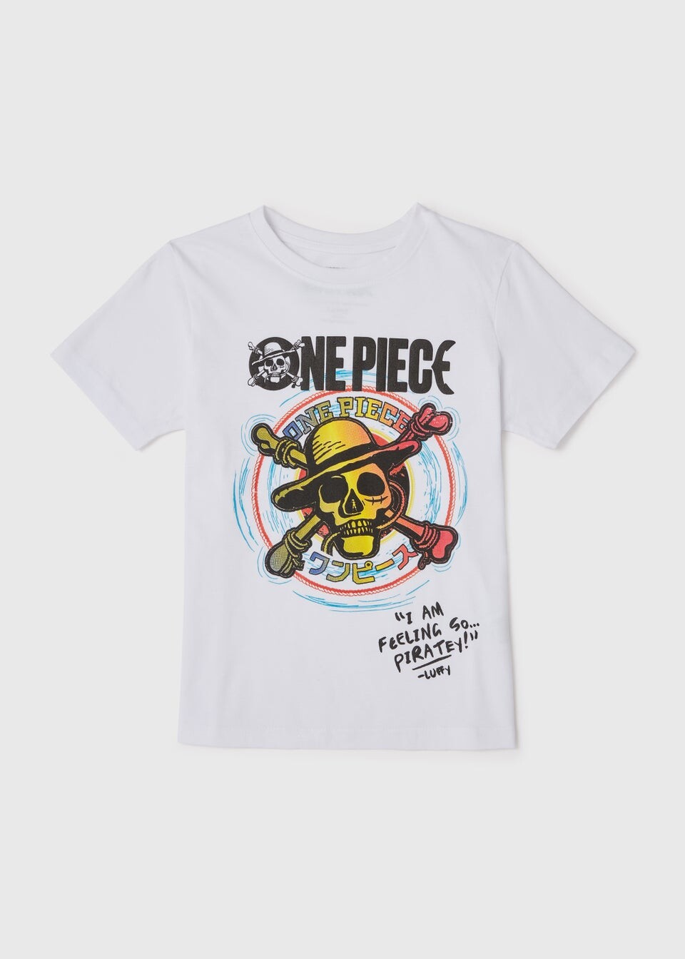 

Белая футболка с принтом One Piece для мальчиков (5–12 лет), Белый