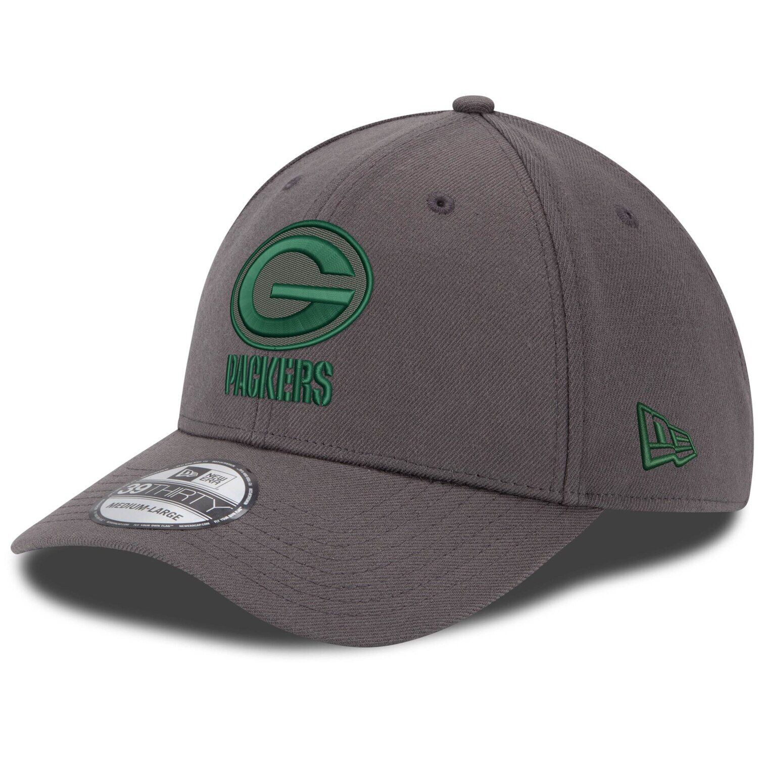 

Мужская кепка New Era Graphite Green Bay Packers Storm 39THIRTY Flex Hat