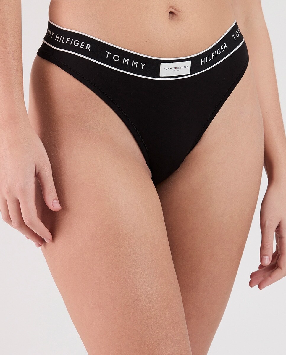 

Тонкие стринги с надписью TH Verified Tommy Hilfiger, черный
