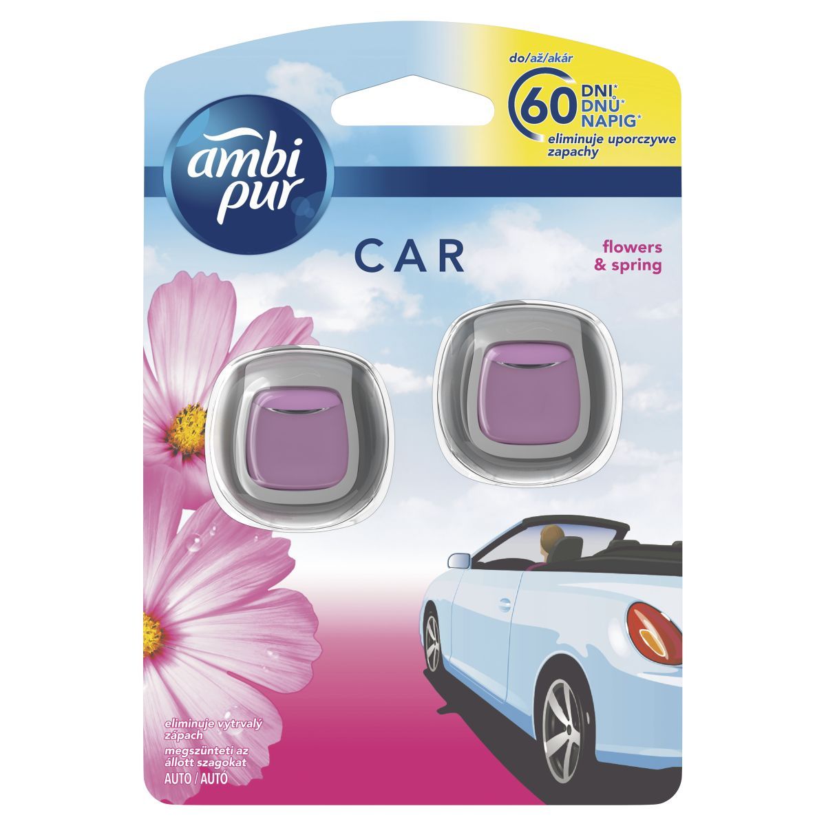 цена Освежитель автомобиля Ambi Pur Car Flowers & Spring, 1 шт
