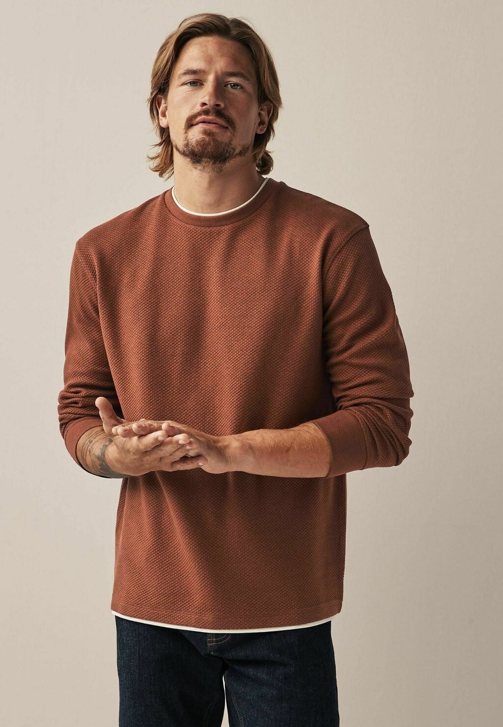 

Футболка с длинным рукавом Mock Layer Next, цвет burgundy red