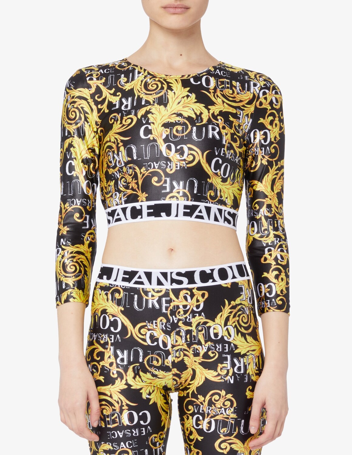 

Топ с длинными рукавами Versace Jeans Couture, черный