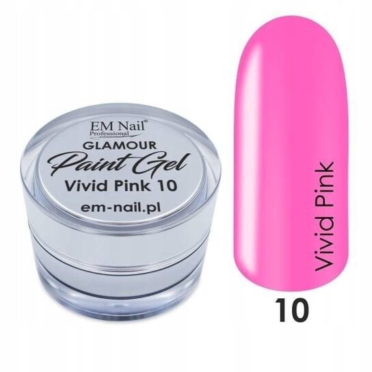 

Декоративный гель, Краска-гель Vivid Pink EM Nail