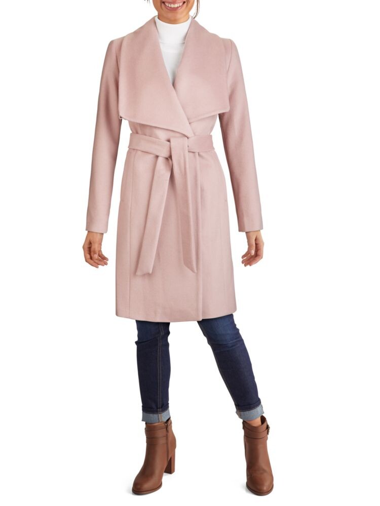 

Пальто из смесовой шерсти с запахом Cole Haan, цвет Dusty Rose