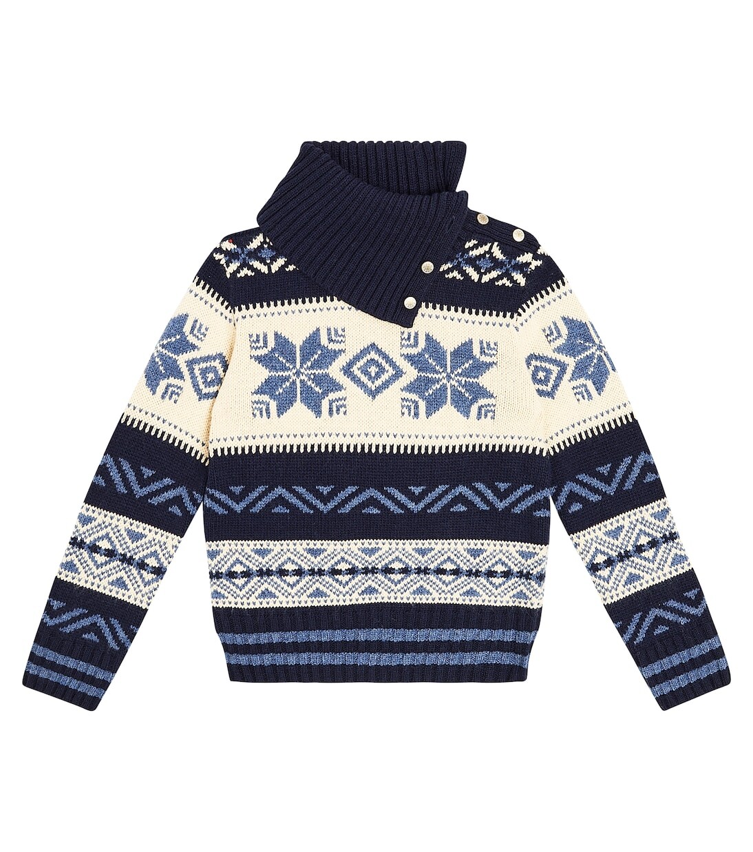 

Свитер с высоким воротником из смесовой шерсти Polo Ralph Lauren Kids, мультиколор