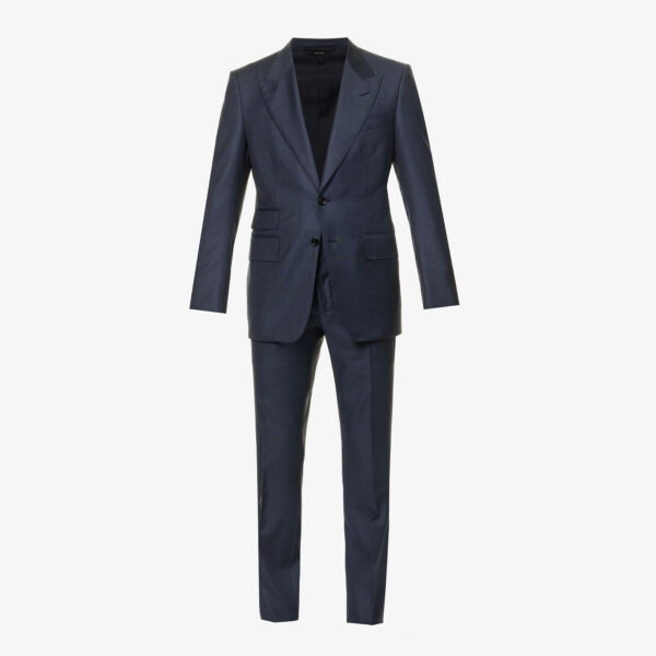 

Однобортный костюм Shelton из шерсти акулы Tom Ford, черный