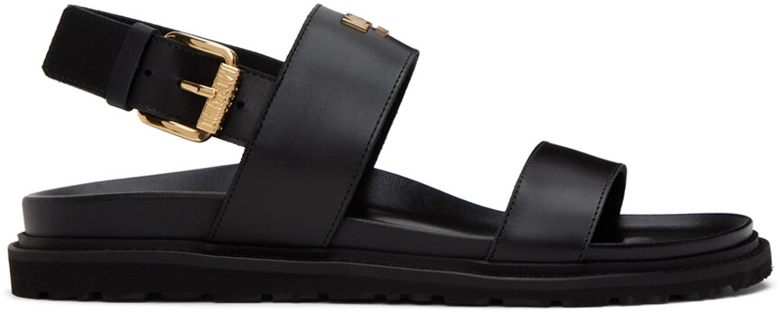 

Черные кожаные сандалии Moschino