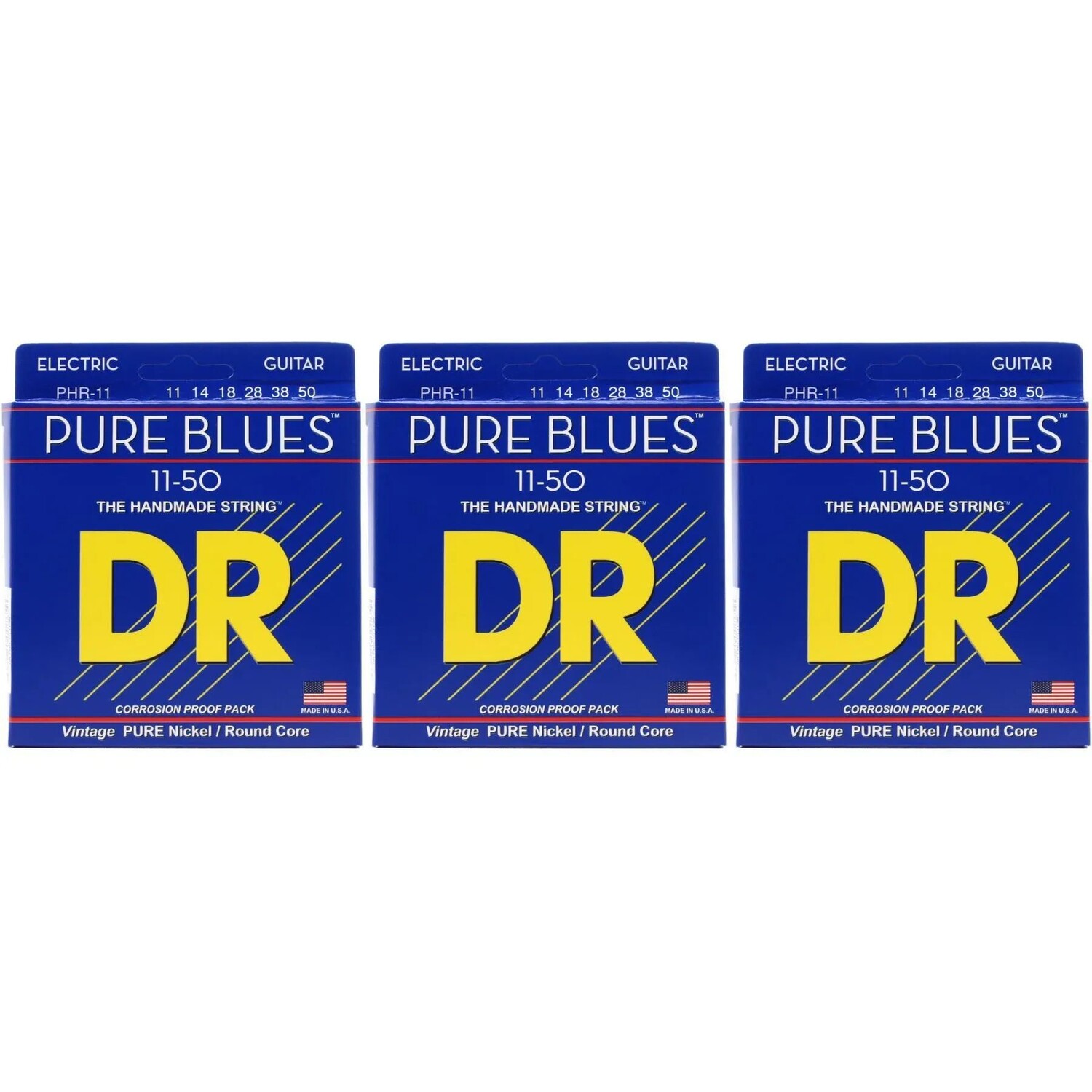 

Струны для электрогитары DR Strings PHR-11 Pure Blues из чистого никеля — .011–.050 Heavy (3 шт.)