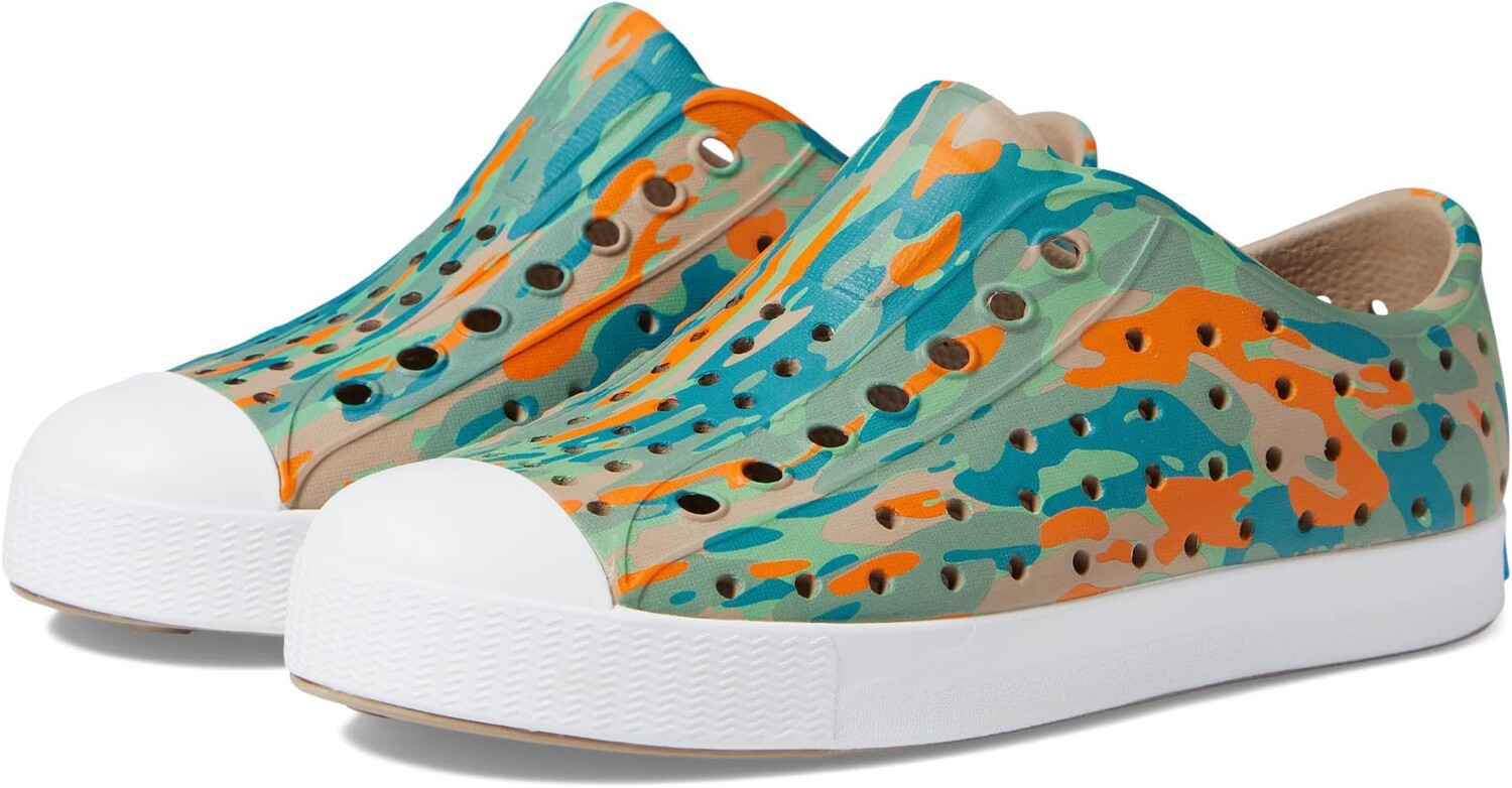 

Кроссовки Jefferson Sugarlite Print Native Shoes Kids, цвет Flax Tan/Shell White/City EuCamo