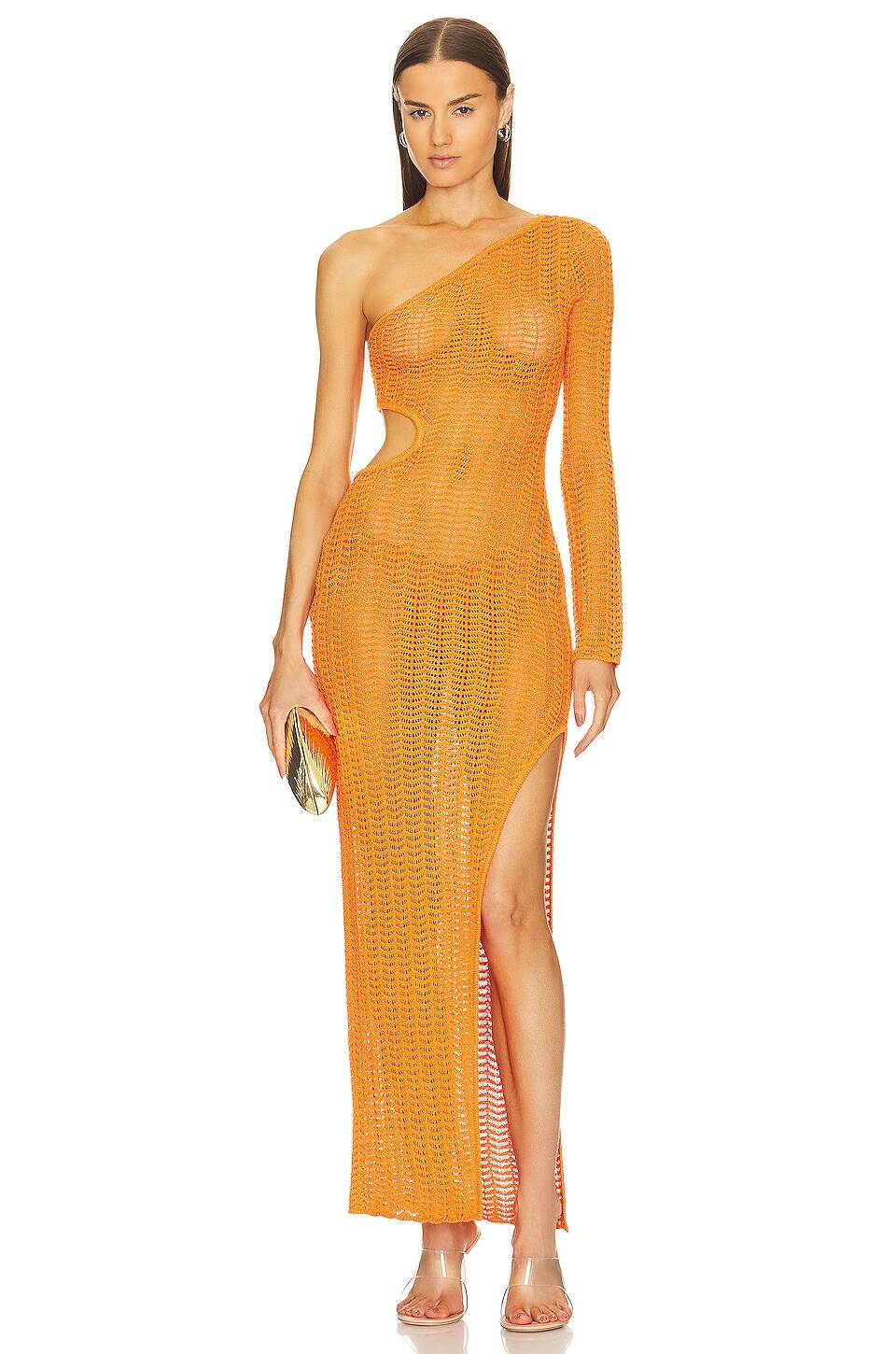 

Платье макси Michael Costello x REVOLVE Seana Asym Maxi Knit Dress, оранжевый