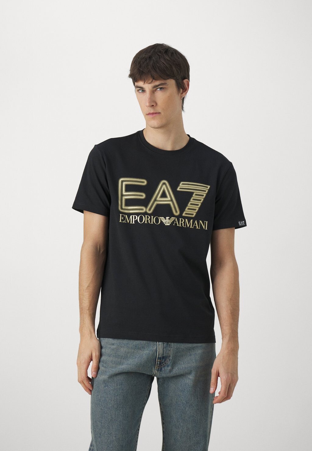 

Футболка с принтом EA7 Emporio Armani, черная, Черный