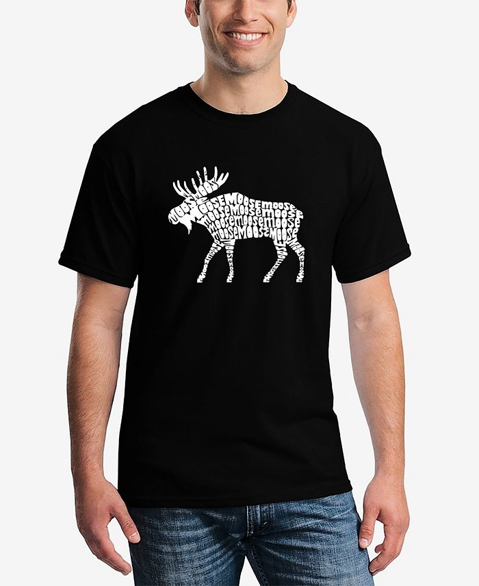 Мужская футболка с коротким рукавом Word Art Moose LA Pop Art, черный