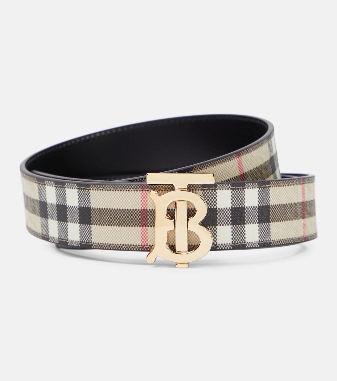 

Ремень в винтажную клетку TB Burberry, бежевый