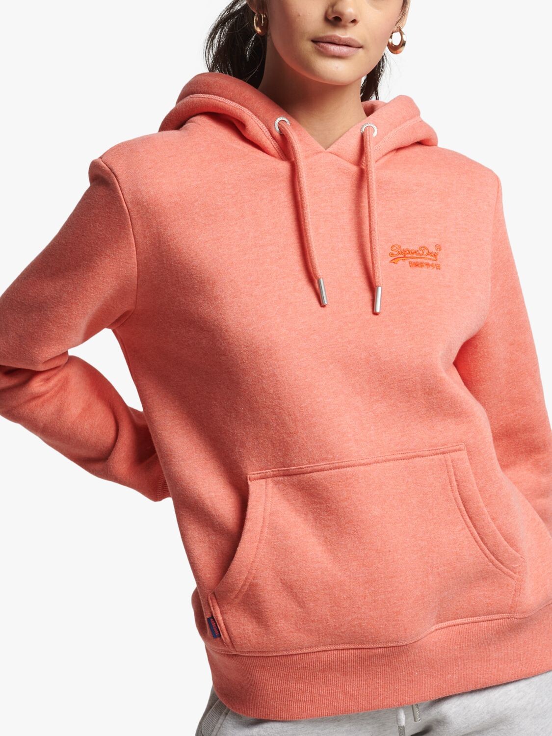 

Толстовка с вышитым логотипом Superdry Vintage, коралловый меланж, Красный