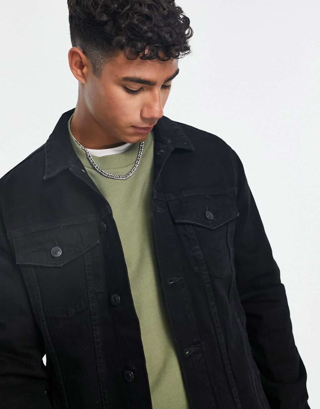 

Черная джинсовая куртка в стиле вестерн New Look