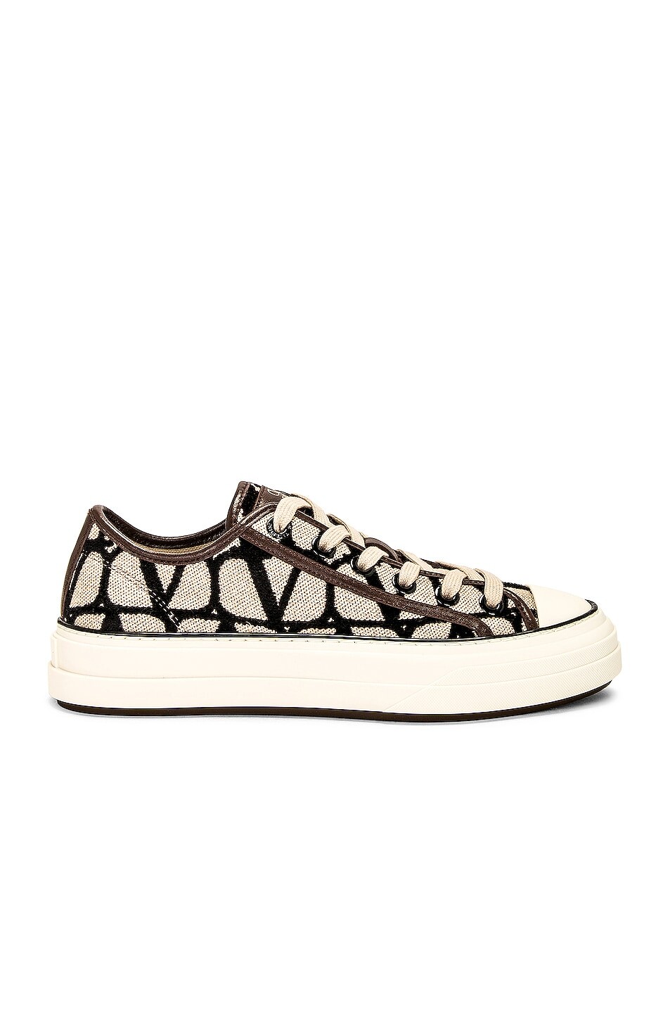 

Кроссовки Valentino Garavani Toile Iconographe, цвет Naturale, Nero, Fondant & Ivory