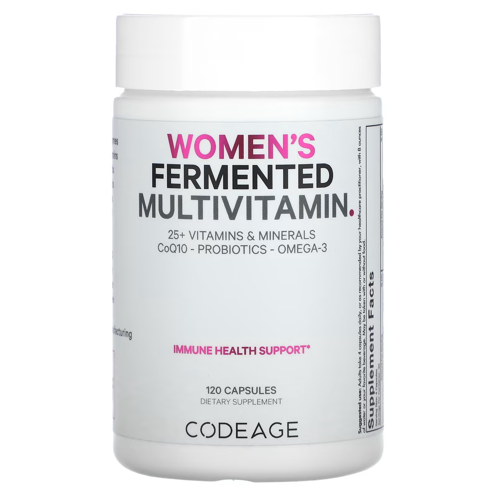 Codeage Ферментированные мультивитамины для женщин, 120 капсул
