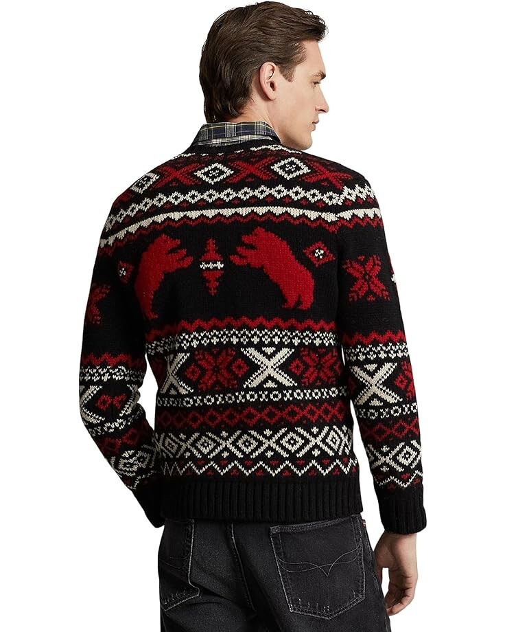 Свитер Polo Ralph Lauren Polar Bear Fair Isle Wool Sweater, цвет Black Combo свитер polo ralph lauren logo striped wool blend sweater цвет multi combo