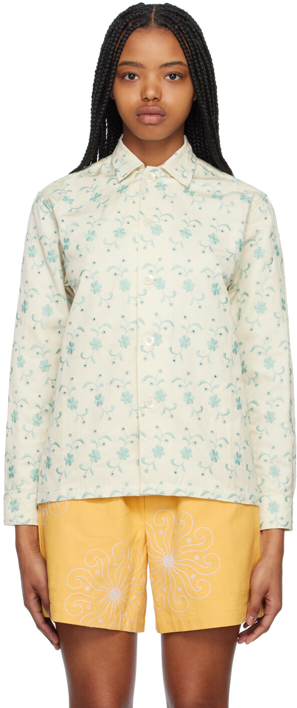 

Рубашка Bode Off-White Forget Me Not